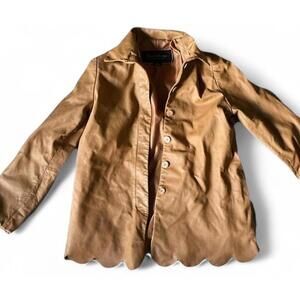 Seoul Collection Leather Jacket Womenβs Medium Tan Coquette